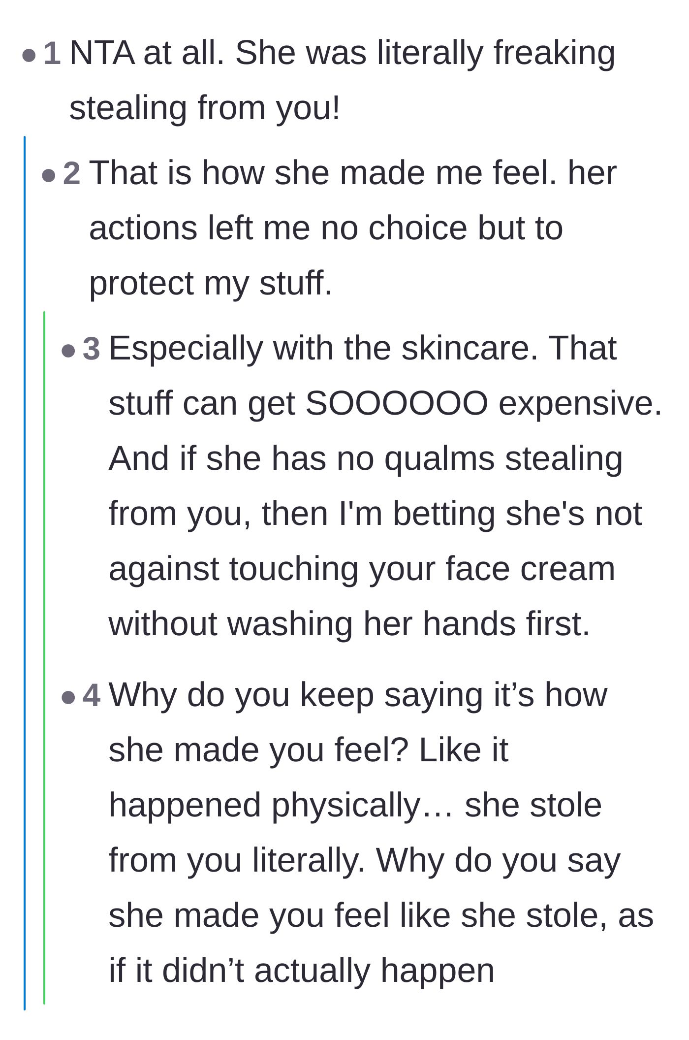 Comment thread 5 - Commenters bring up the gross reality of sharing makeup and skincare, specifically the risk of spreading pink eye.