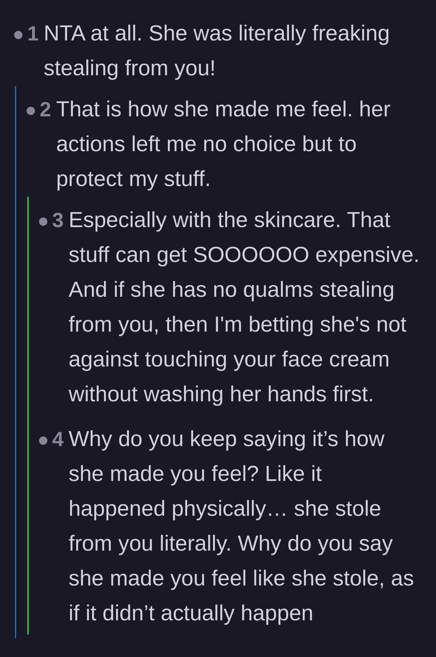 Comment thread 5 - Commenters bring up the gross reality of sharing makeup and skincare, specifically the risk of spreading pink eye.