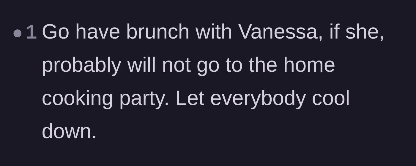 Comment thread 6 - Encouragement to follow through on the original brunch idea with the older sister.