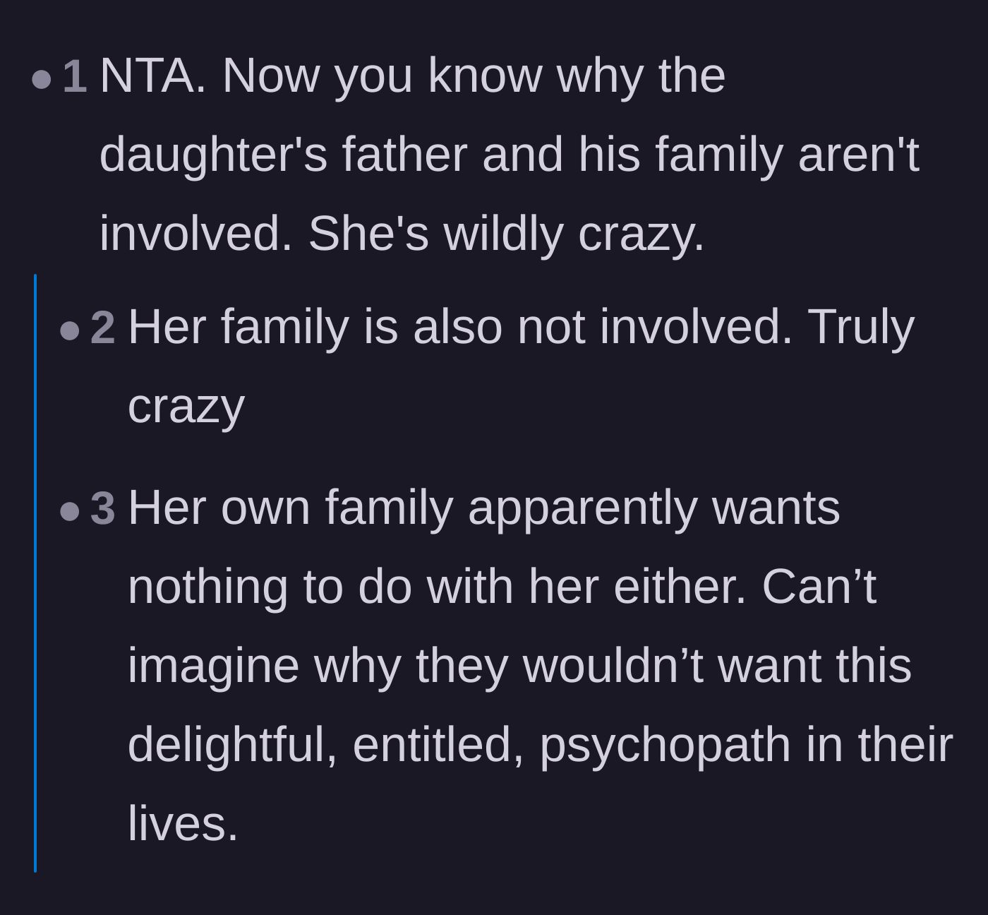 Comment thread 4 - Readers point out that the fiancée being entirely estranged from three separate families is a massive, glowing warning sign.