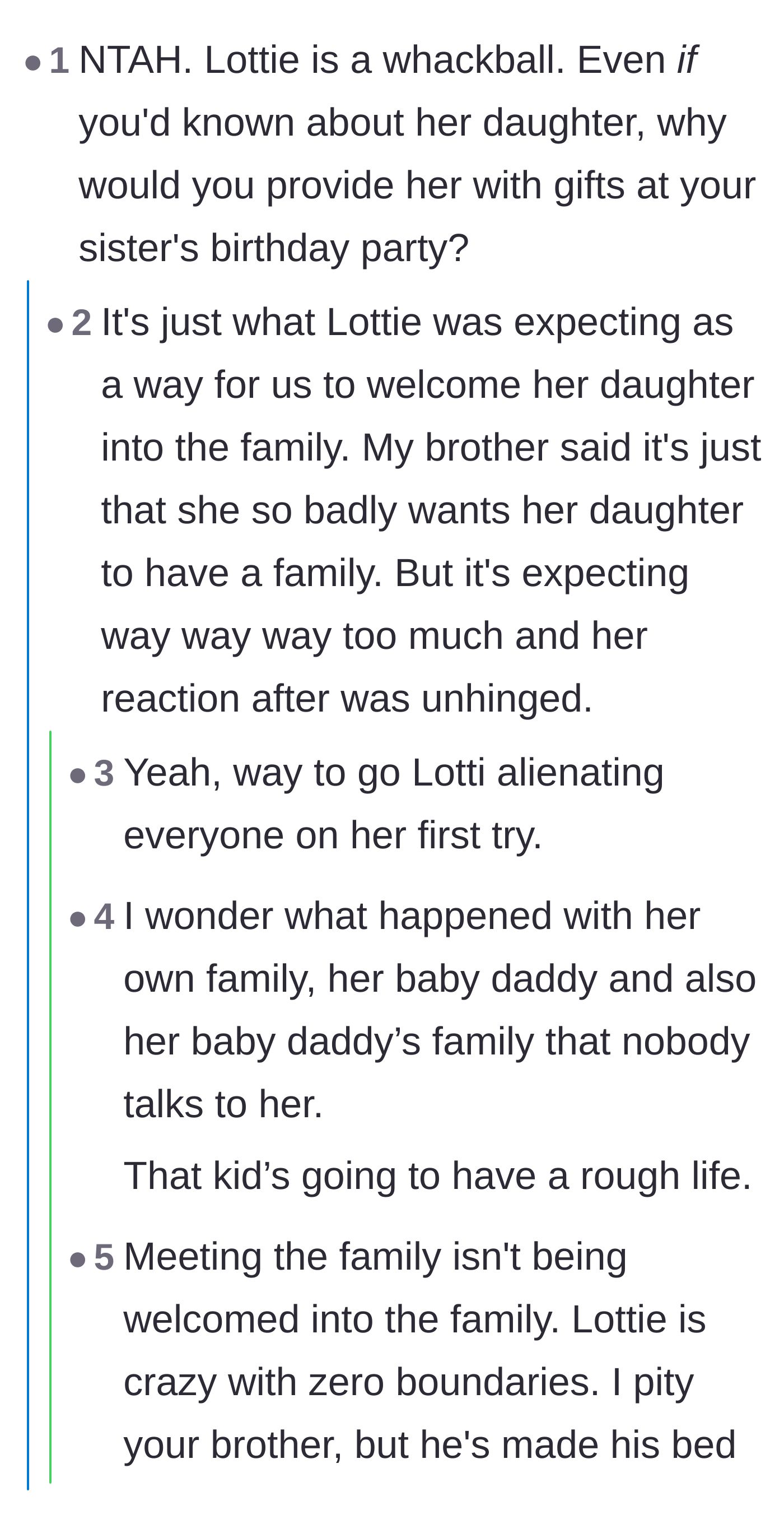 Comment thread 6 - The original poster clarifies the fiancée's mindset, prompting readers to mock her spectacularly disastrous strategy for building a family.