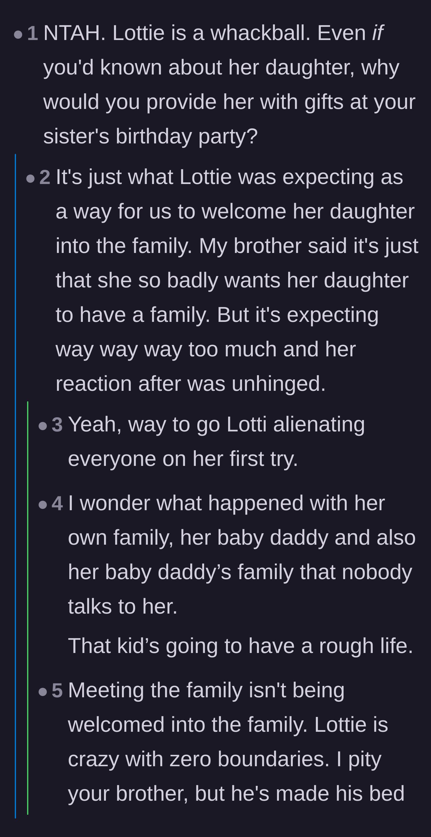 Comment thread 6 - The original poster clarifies the fiancée's mindset, prompting readers to mock her spectacularly disastrous strategy for building a family.