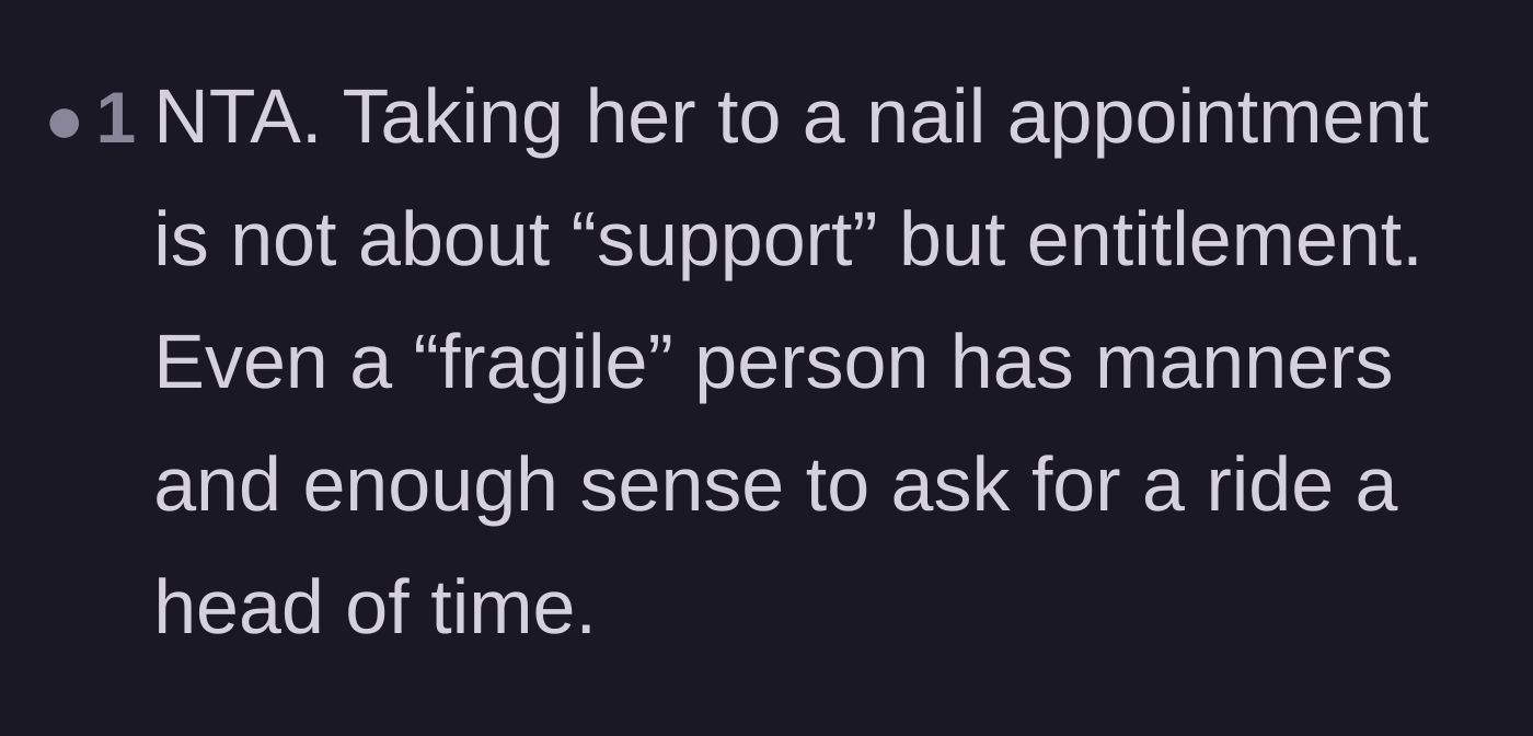 Comment thread 1 - A debate on the difference between offering emotional support and enabling entitlement.