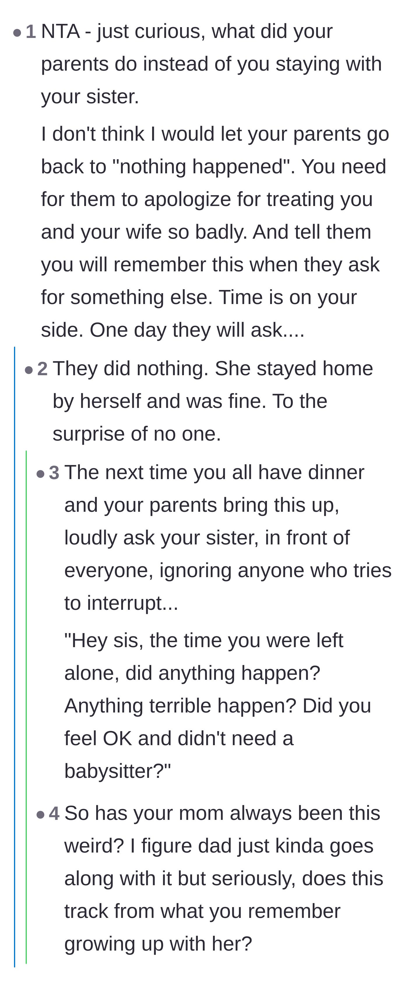 Comment thread 2 - Speculation that the parents were actually just trying to prevent the 18-year-old from having a boy over or throwing a party