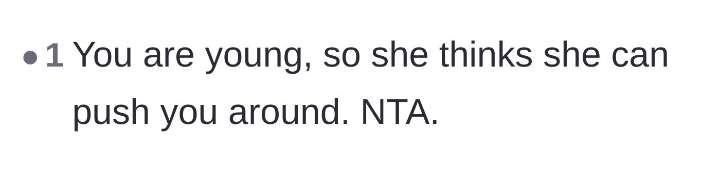 Comment thread 6 - A commenter points out that the neighbor is likely trying to exploit the homeowner's young age to intimidate her.