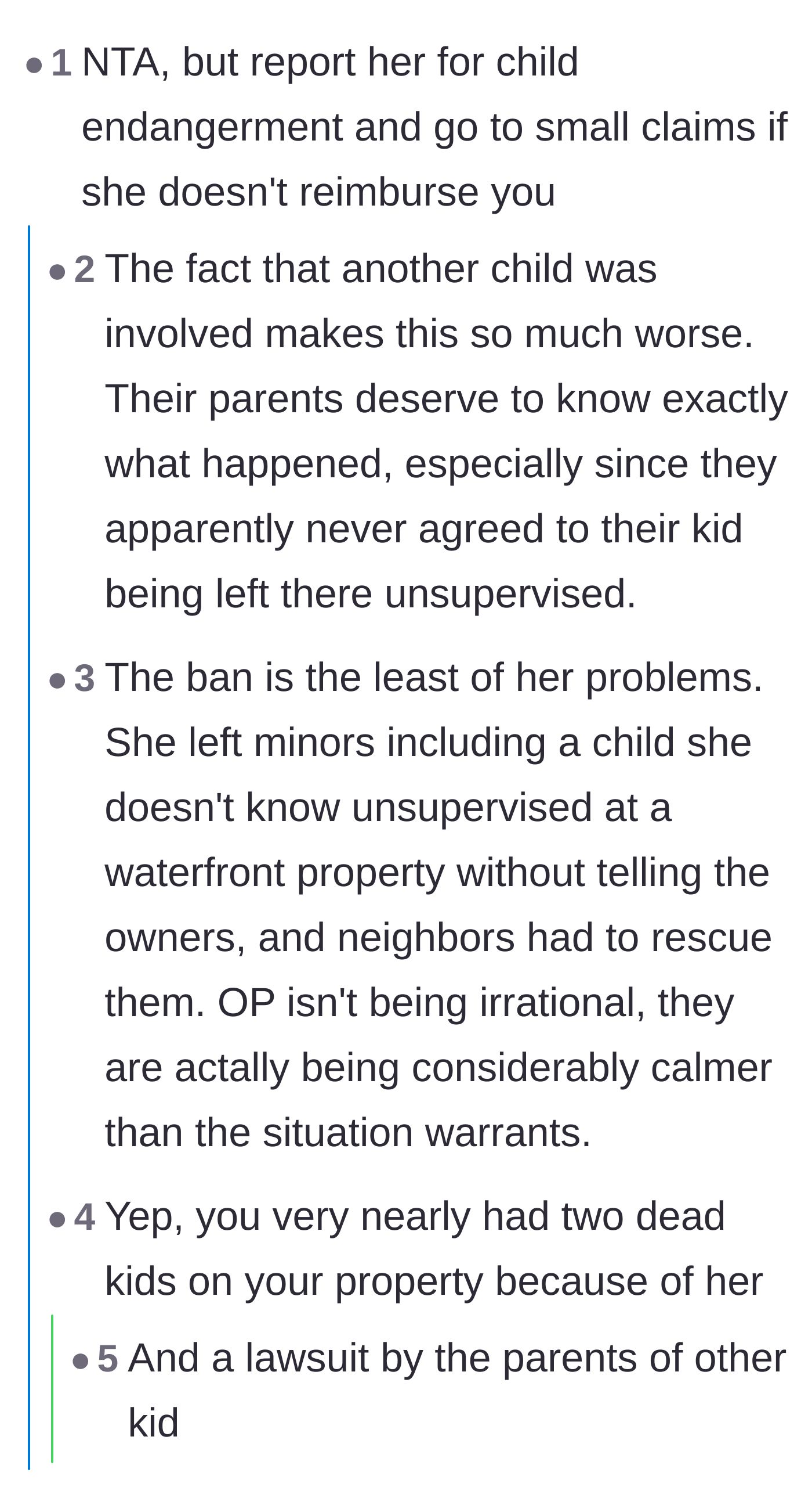 Comment thread 3 - Outrage over the mother's casual attitude toward the near-fatal outcome.