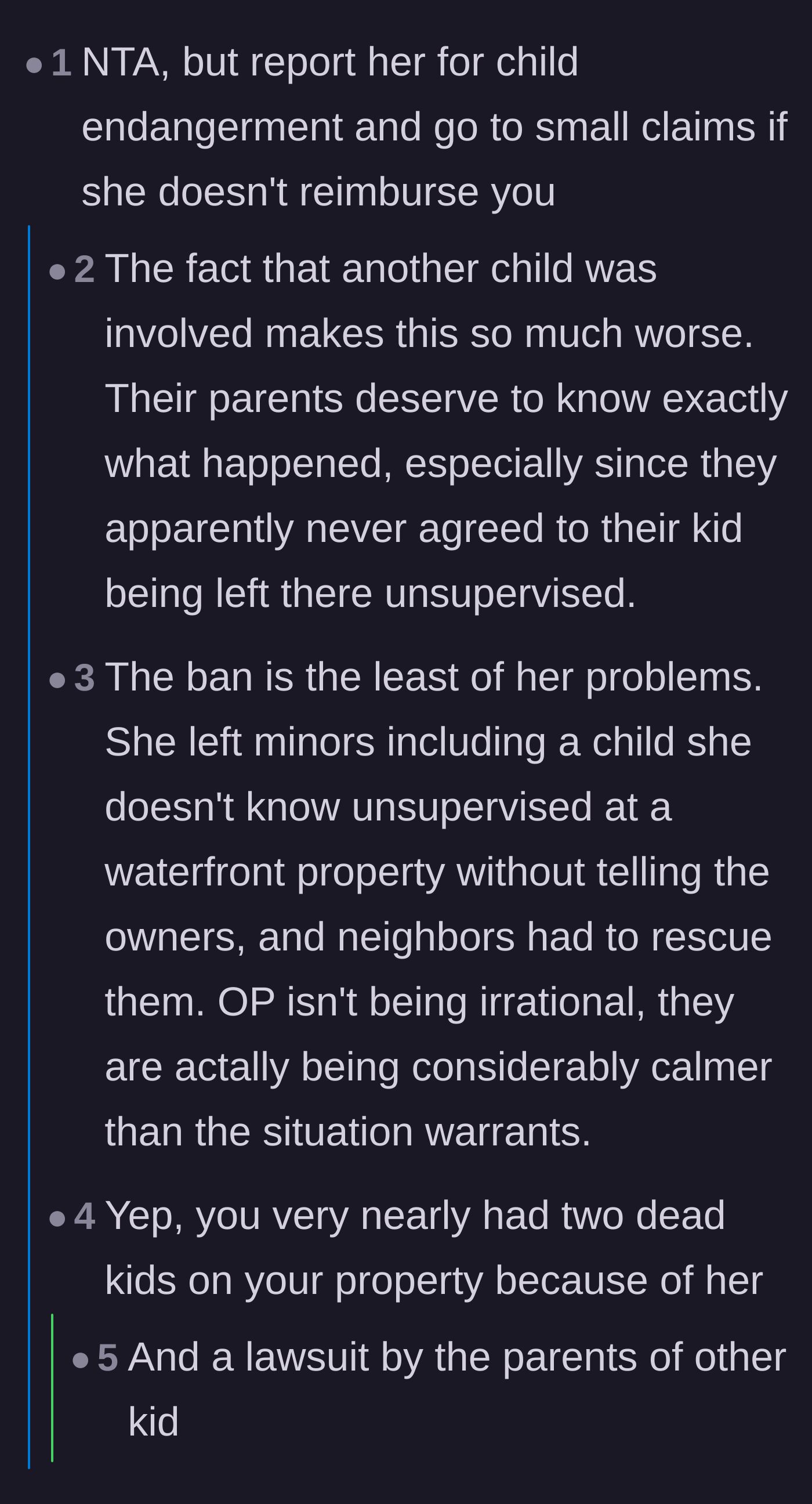 Comment thread 3 - Outrage over the mother's casual attitude toward the near-fatal outcome.