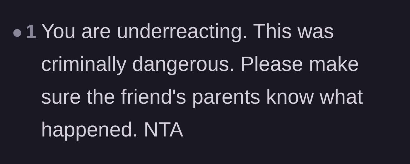 Comment thread 6 - Assertions that the author is actually underreacting to the criminal danger.