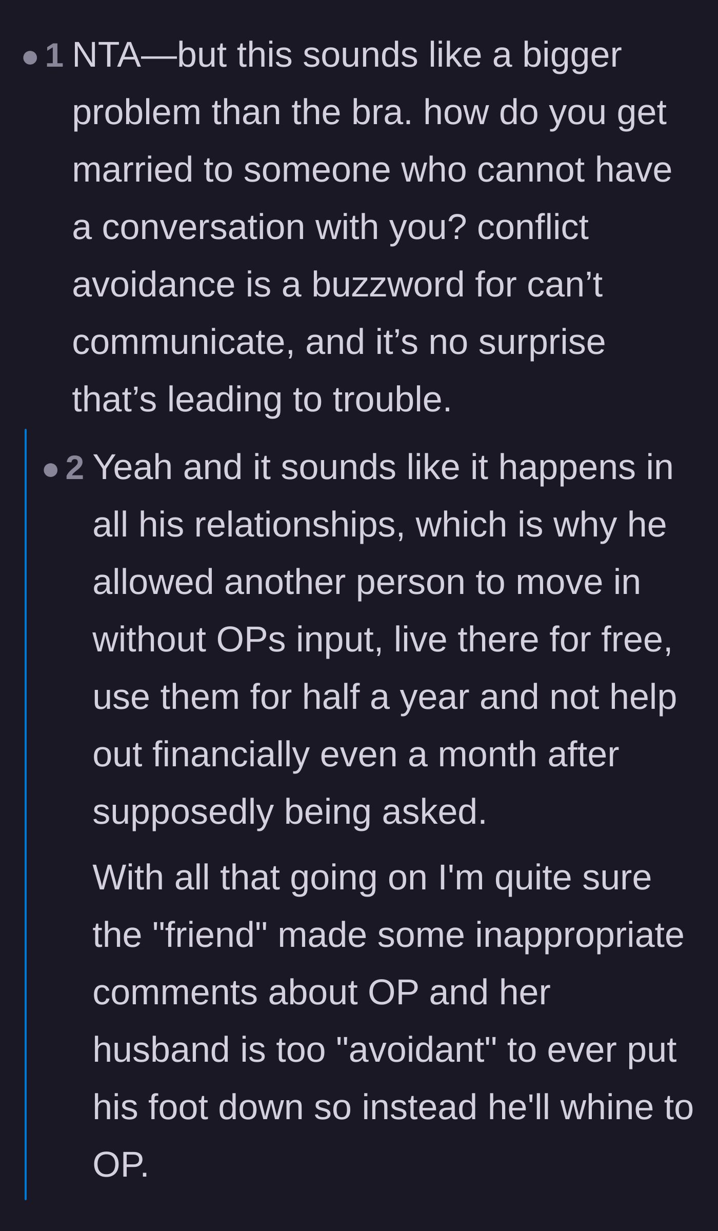 Comment thread 4 - A user explains how 'conflict avoidance' is just an excuse for poor communication skills.
