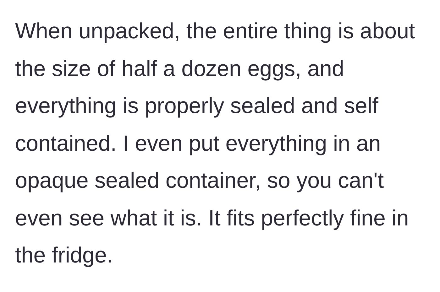 Story part 6 - The medication is revealed to be tiny, sealed, and stored in an opaque container.
