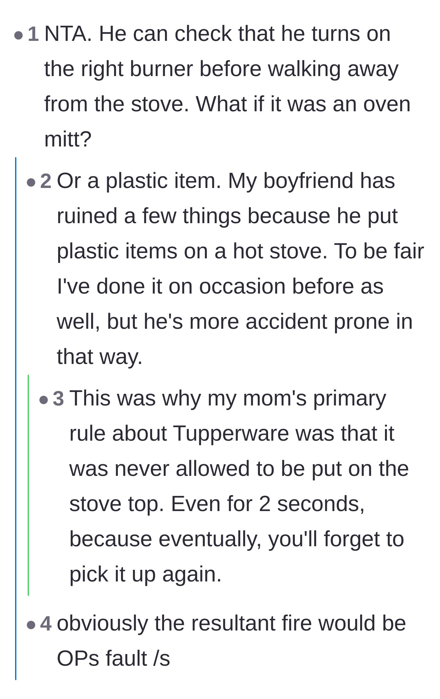 Comment thread 3 - People joking that even if it was a highly flammable object, he still would have found a way to blame her.