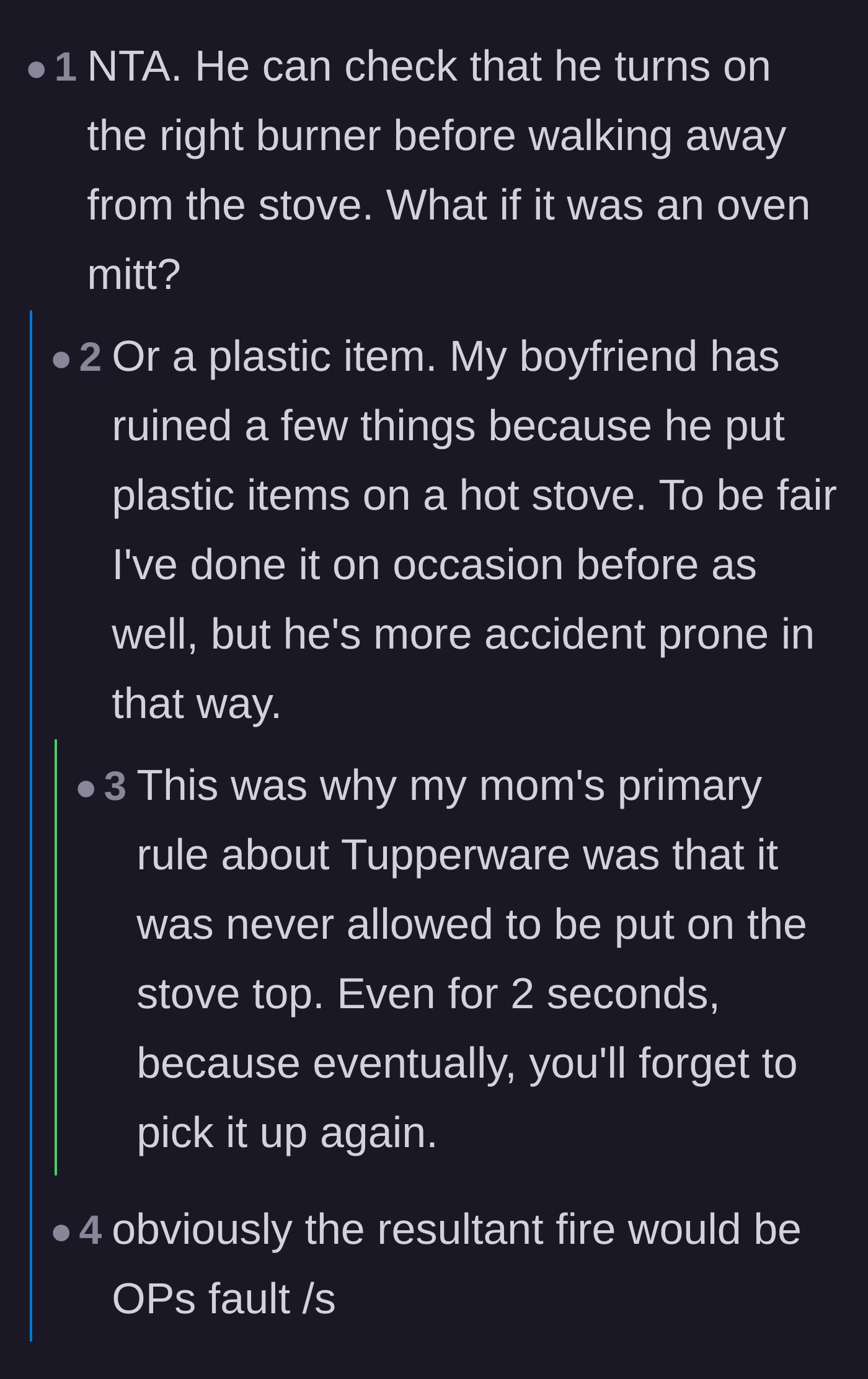 Comment thread 3 - People joking that even if it was a highly flammable object, he still would have found a way to blame her.