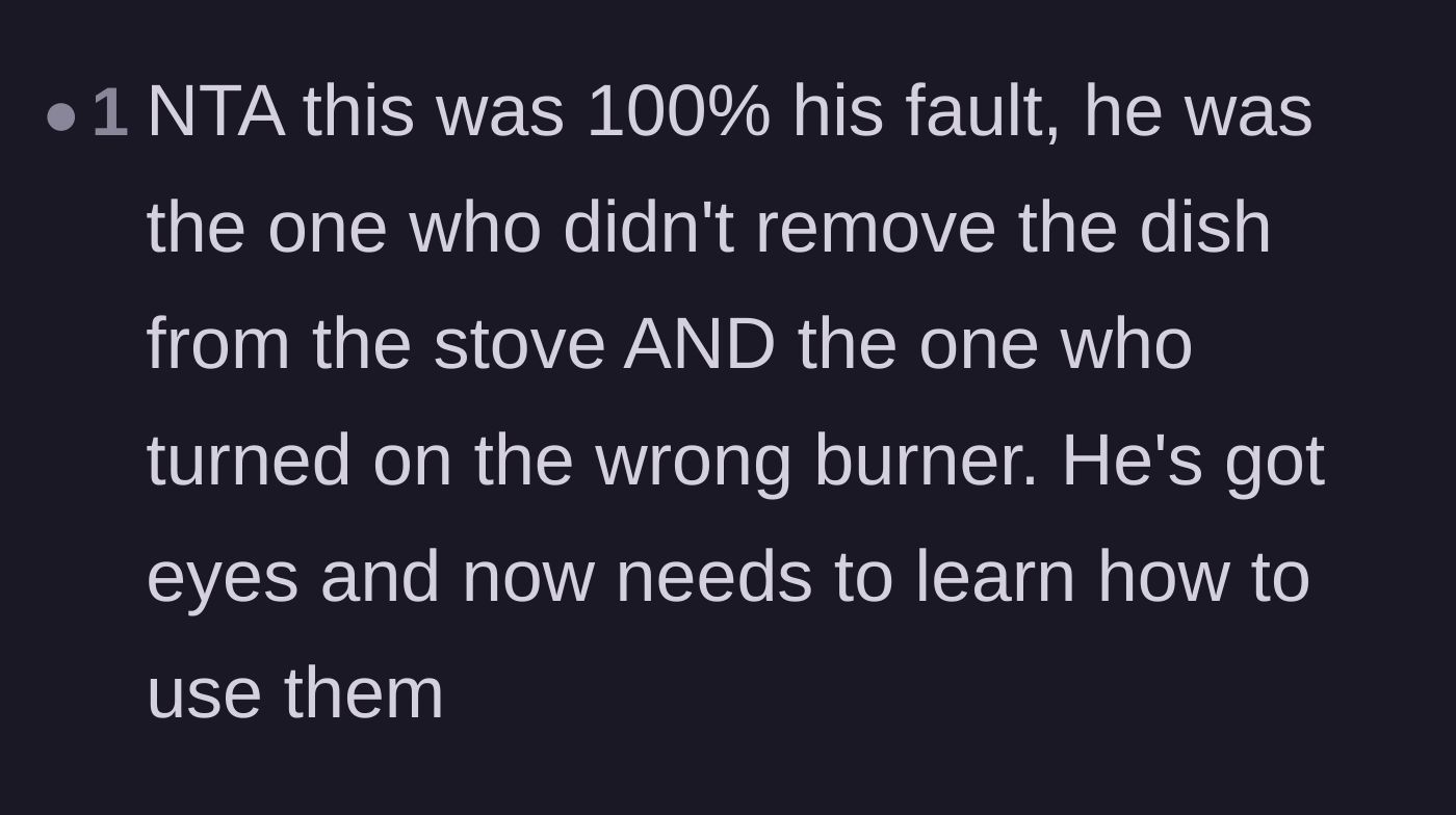 Comment thread 6 - A straightforward comment stating he has eyes and needs to learn how to use them.