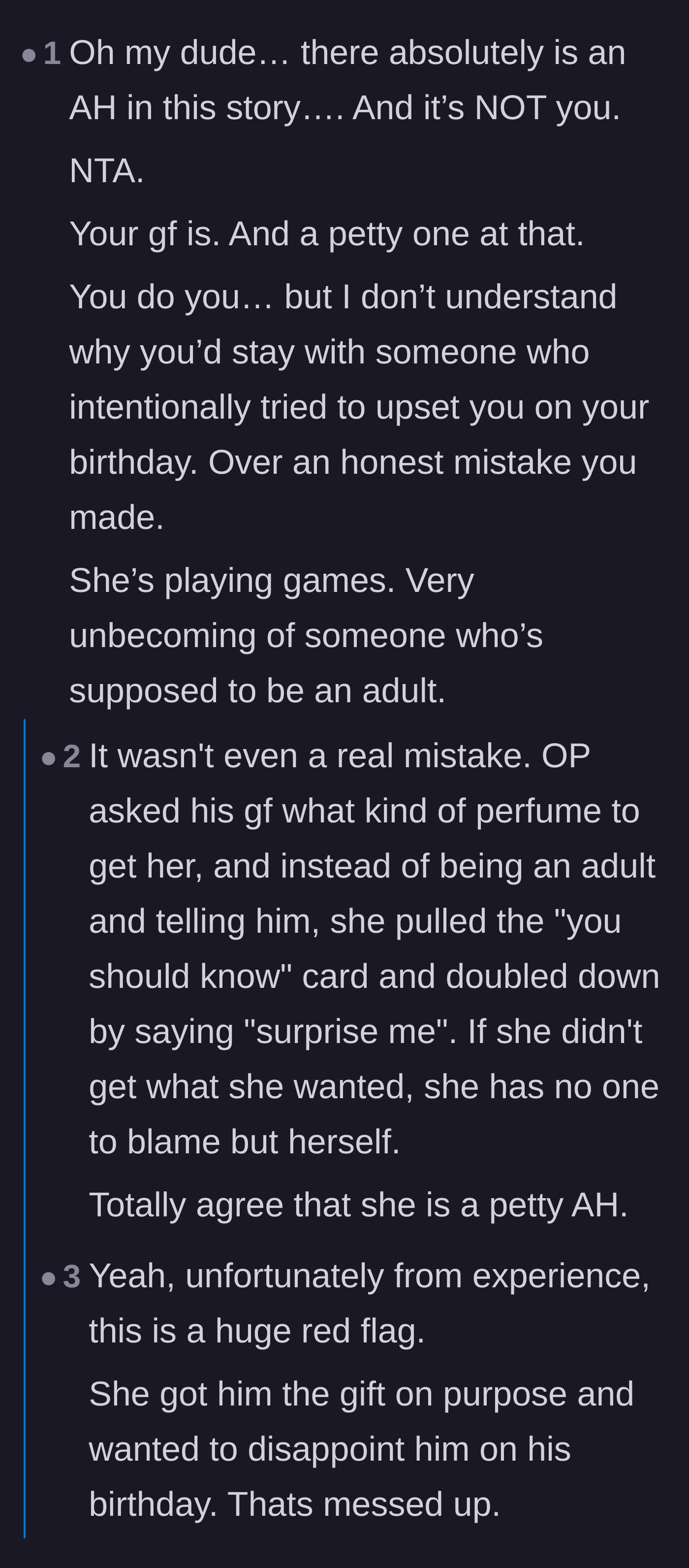 Comment thread 2 - A deep dive into the toxicity of the 'surprise me' relationship test.