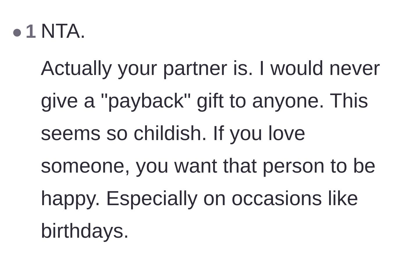 Comment thread 3 - Reactions calling out the bizarre concept of weaponizing a birthday present.