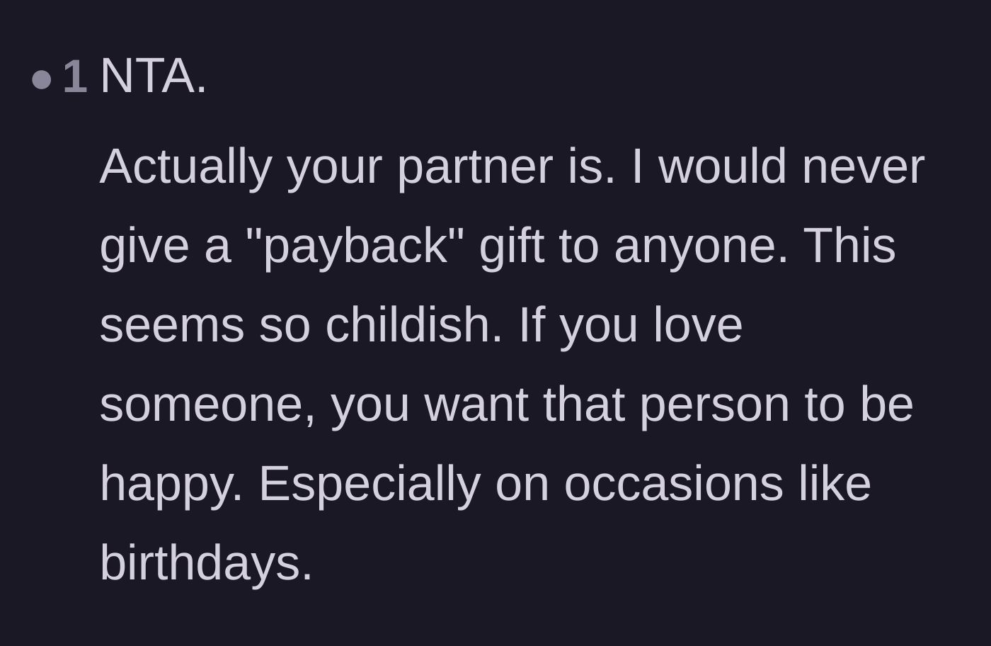 Comment thread 3 - Reactions calling out the bizarre concept of weaponizing a birthday present.