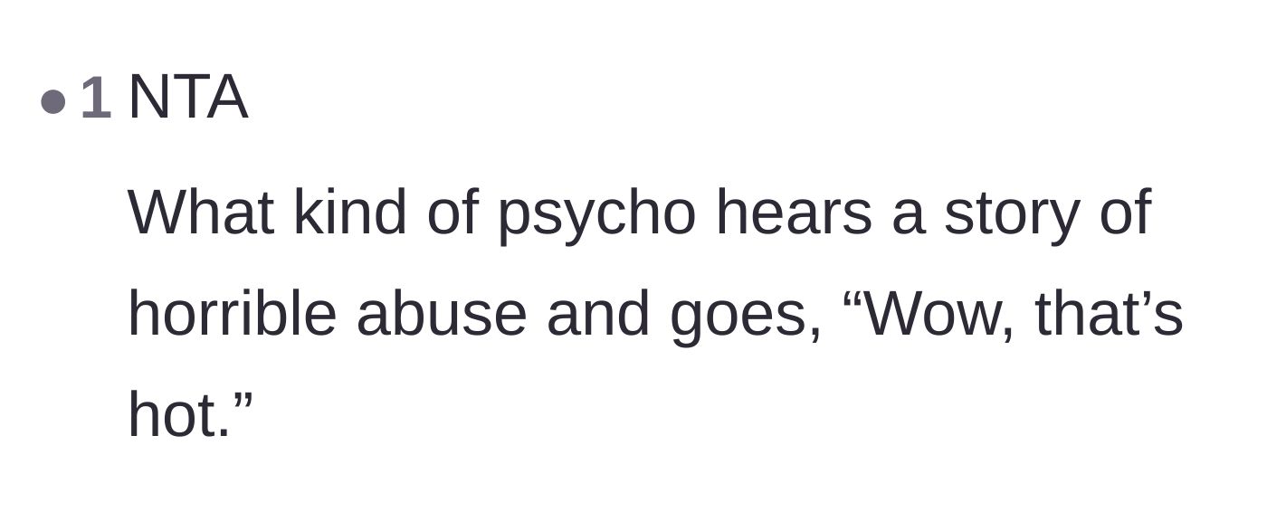Comment thread 6 - A blunt comment expressing sheer disbelief at the date's cruel response.