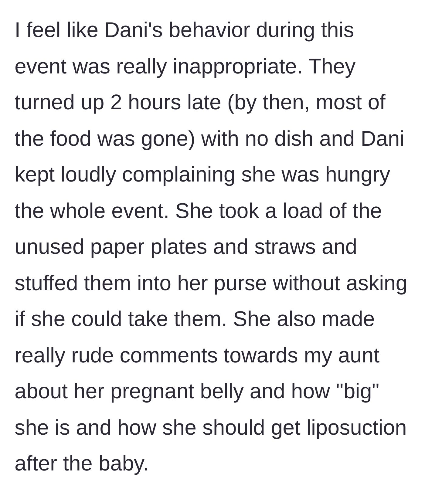 Story part 3 - The plus-one's atrocious behavior at a family baby shower, including stealing supplies and insulting the pregnant host