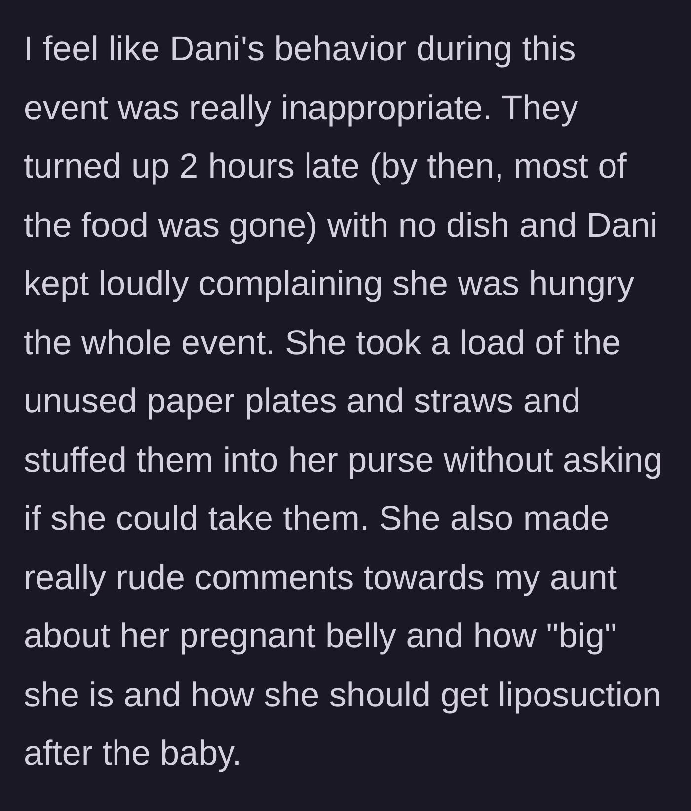 Story part 3 - The plus-one's atrocious behavior at a family baby shower, including stealing supplies and insulting the pregnant host