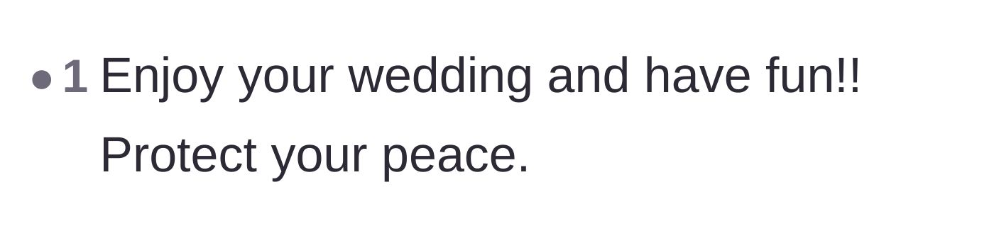 Comment thread 4 - A short and sweet message telling the bride to protect her peace.