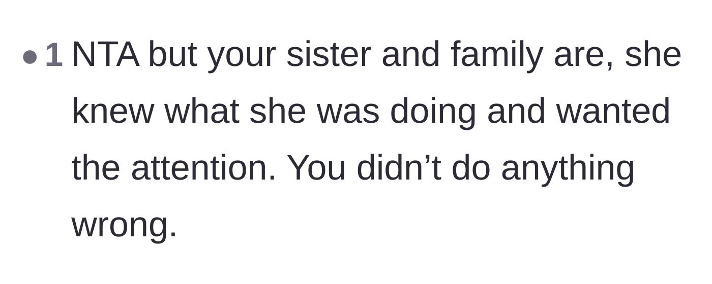 Comment thread 2 - Commenters calling out the sister for knowing exactly what she was doing.