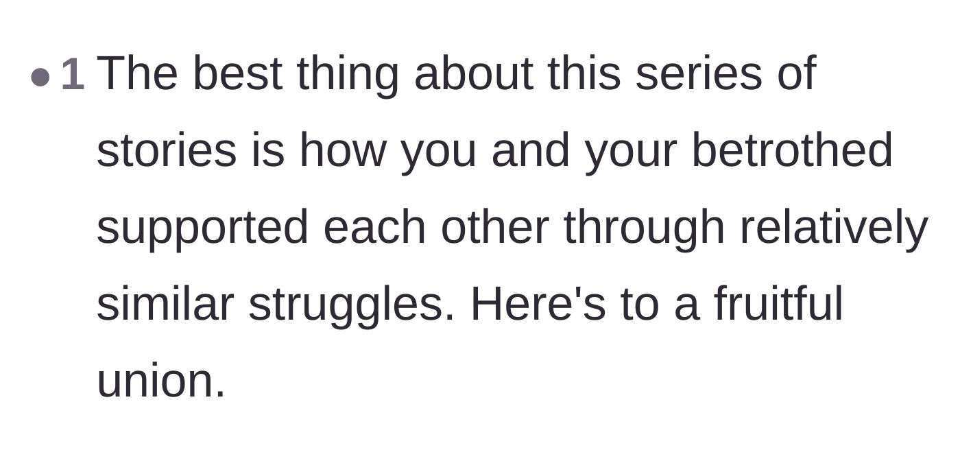 Comment thread 6 - Praising the couple for sticking together through parallel family drama.