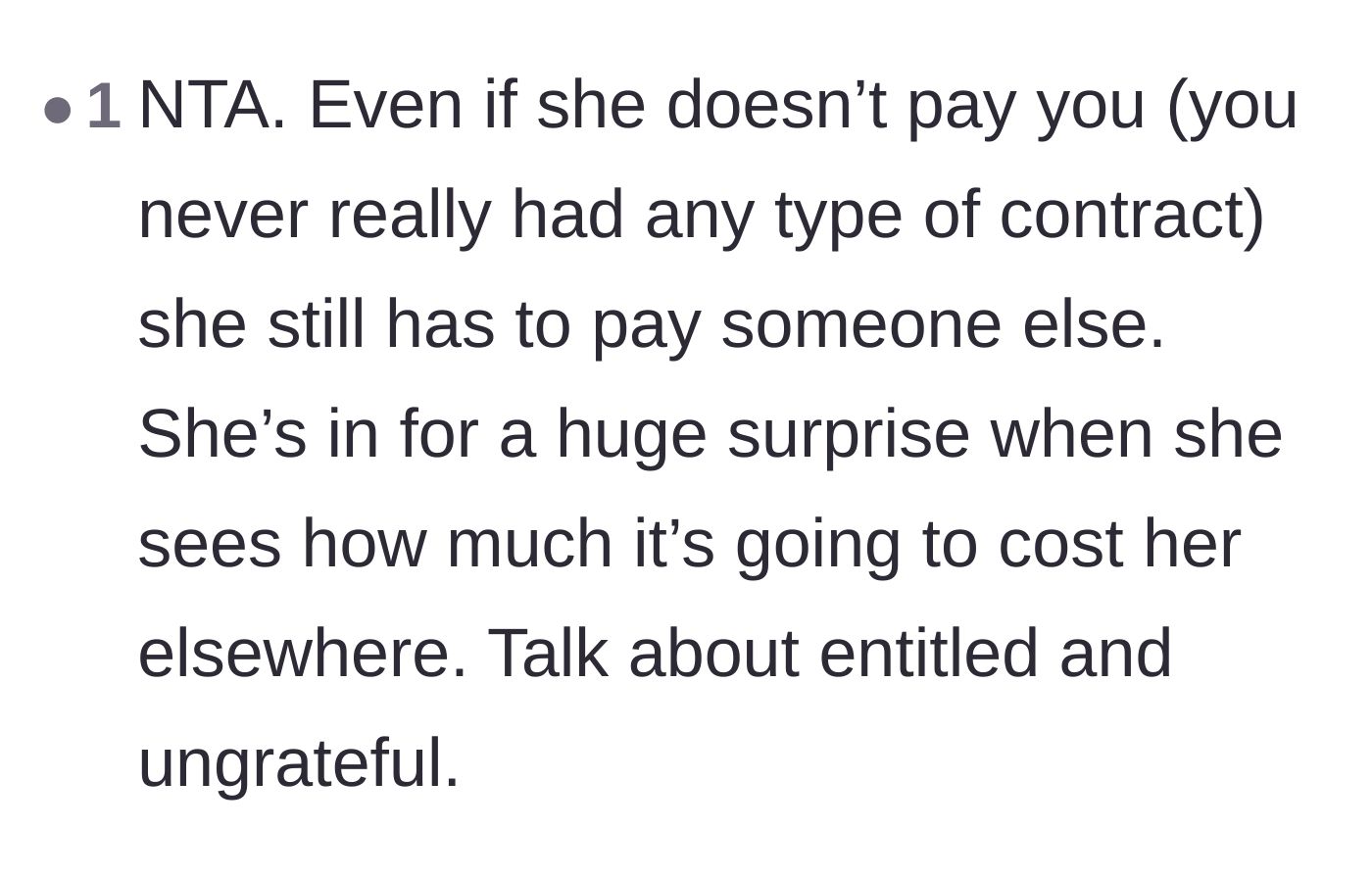 Comment thread 2 - A thread pointing out that the bride is going to have a rude awakening when she sees actual market prices for wedding stationery.