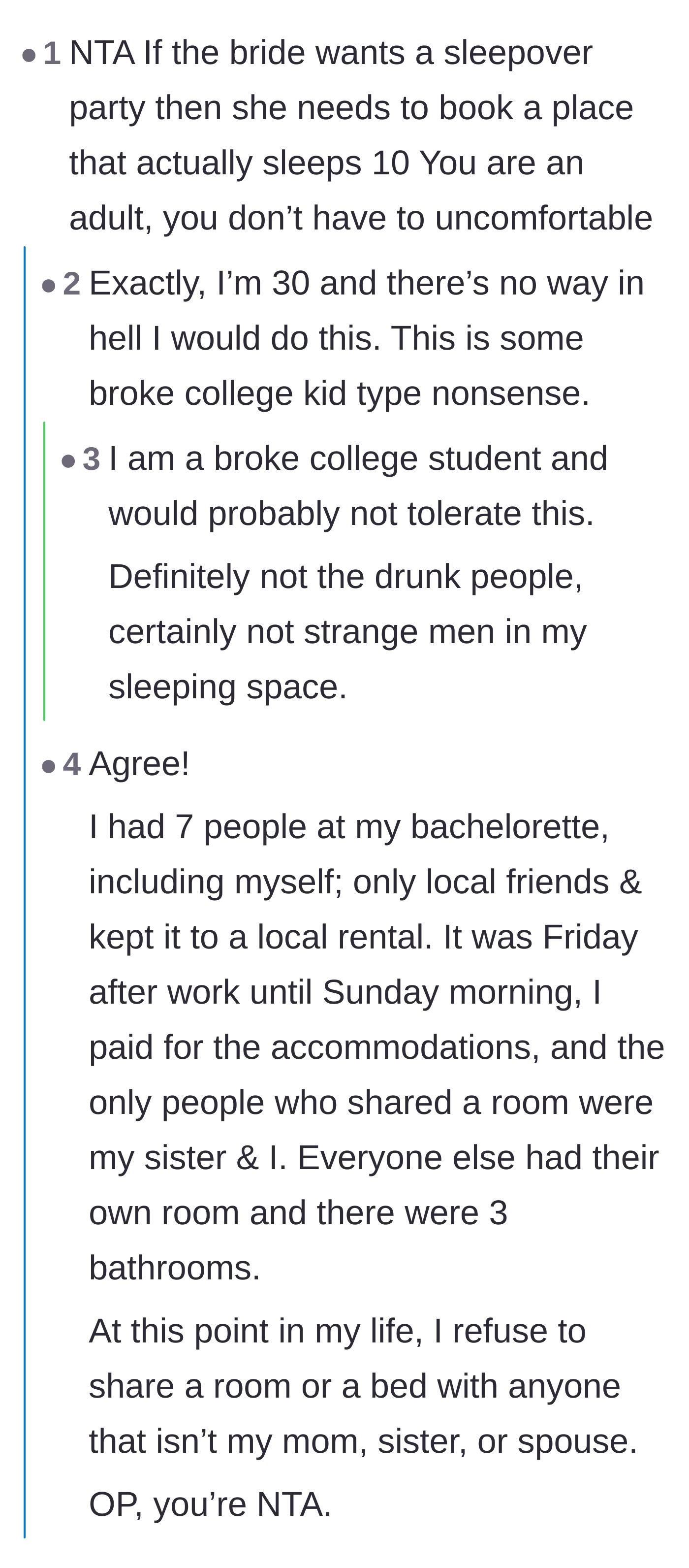 Comment thread 2 - Commenters agreeing that cramming ten adults into a small house is broke college student behavior.