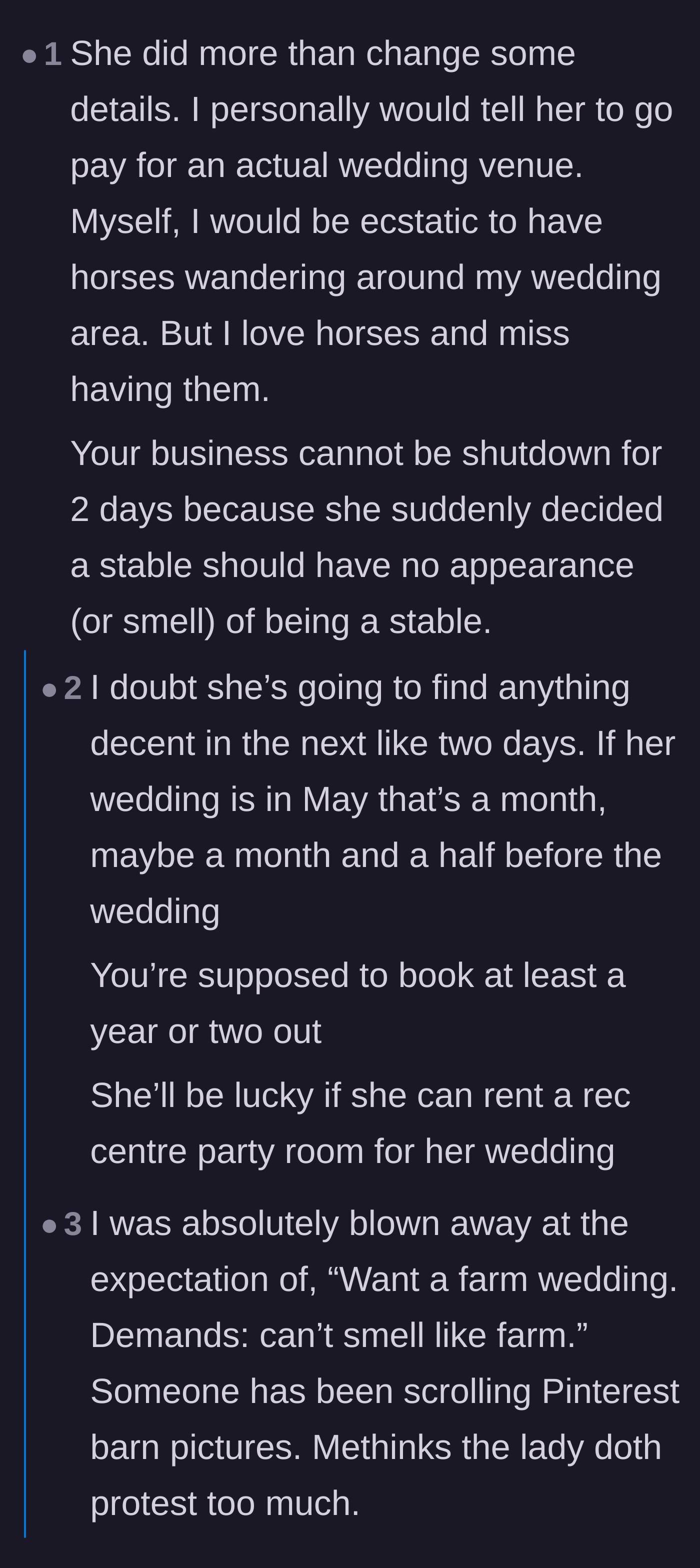 Comment thread 2 - Commenters mock the sister's Pinterest-fueled delusions and predict she won't find another venue in time