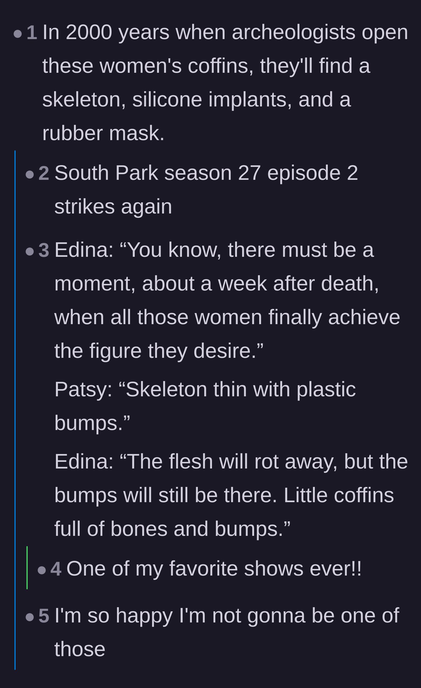 Comment thread 3 - A hilarious thread joking about archeologists finding the girlfriend's plastic surgery implants centuries in the future.