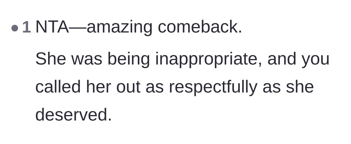 Comment thread 4 - A short comment praising the daughter for her amazing and well-deserved comeback.