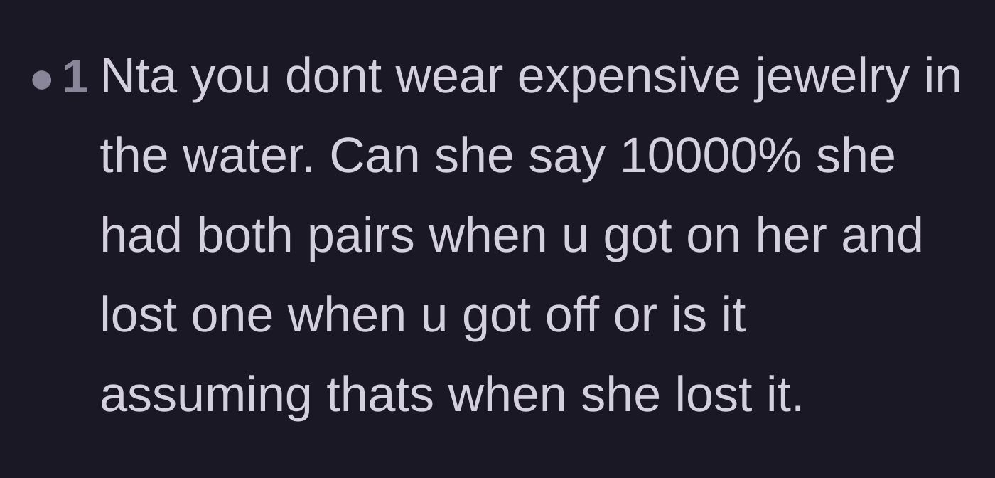Comment thread 6 - A commenter questions whether the friend can even prove she had the earring right before the main character got on her shoulders.