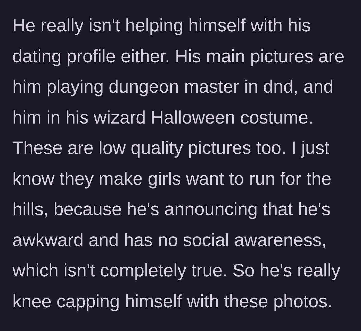 Story part 5 - A blurry, low-quality photo of a man dressed as a wizard for Halloween.
