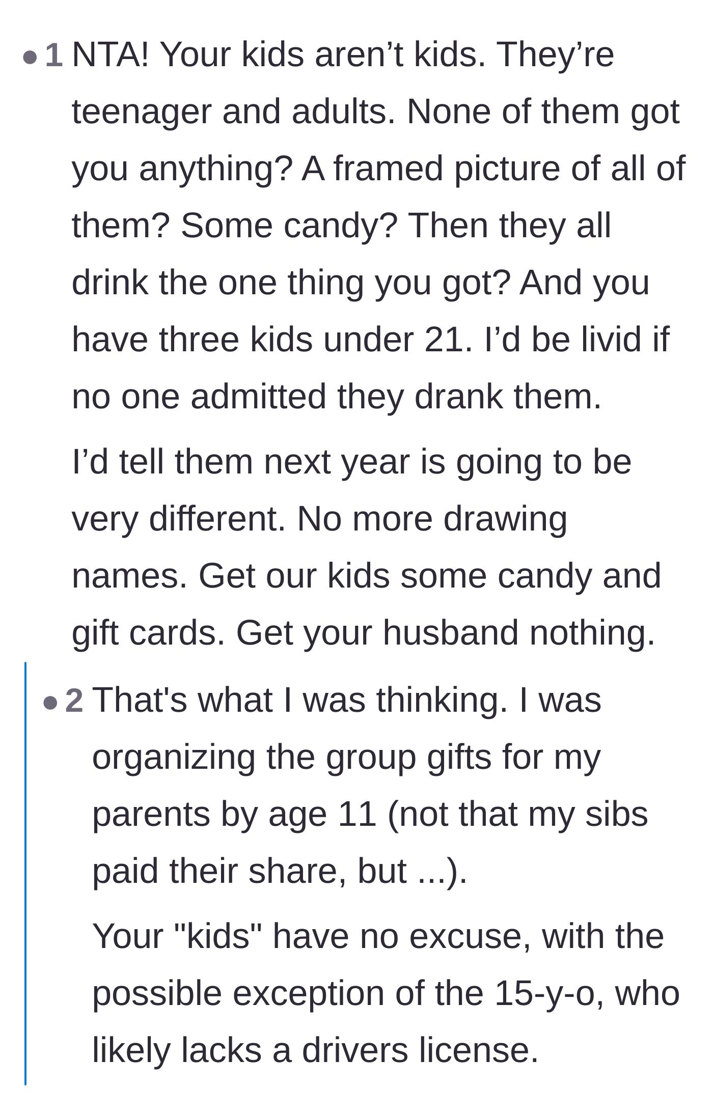 Comment thread 6 - Readers emphasizing that the children are actually adults and teenagers who have no excuse for their behavior.