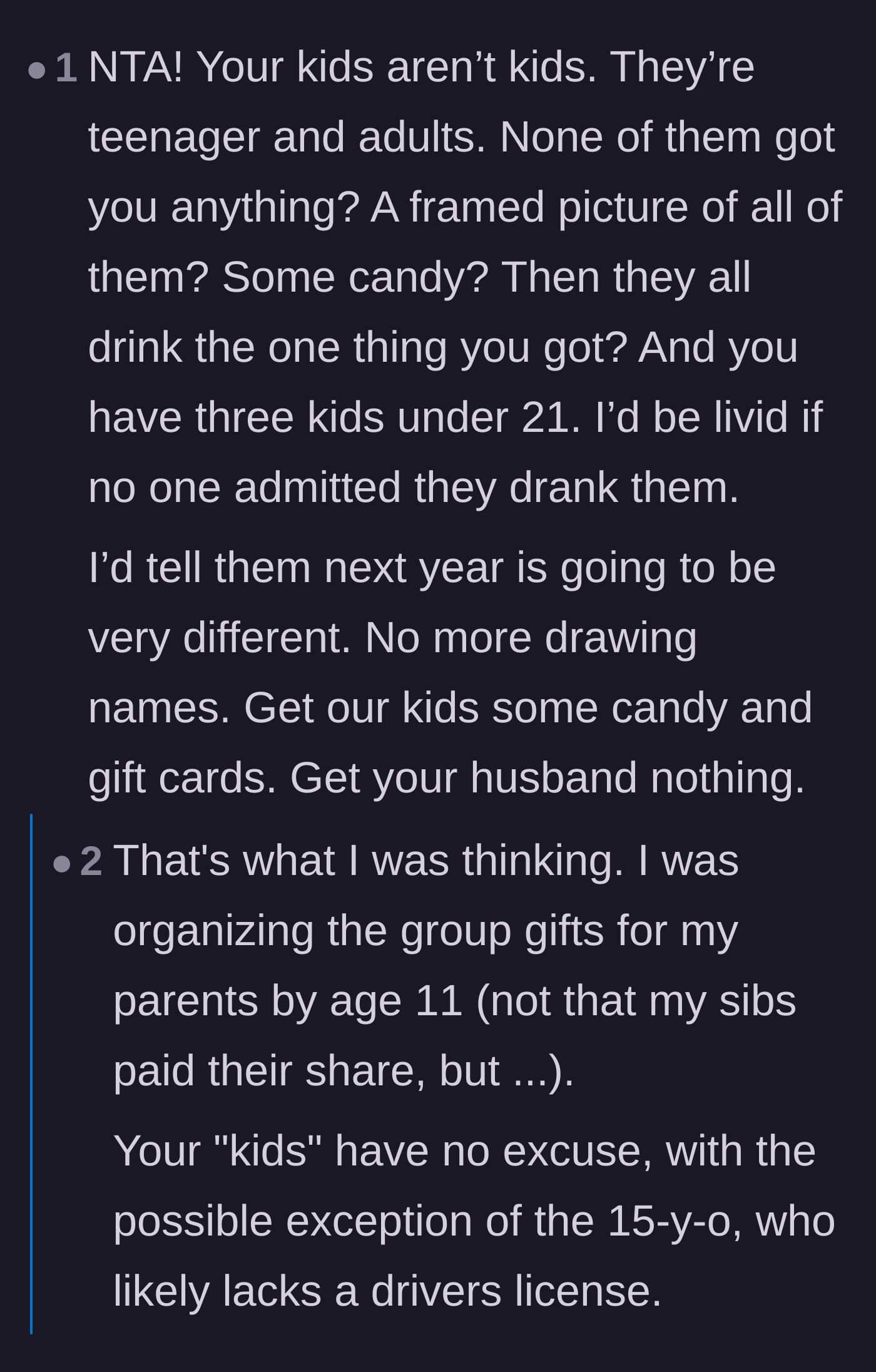 Comment thread 6 - Readers emphasizing that the children are actually adults and teenagers who have no excuse for their behavior.