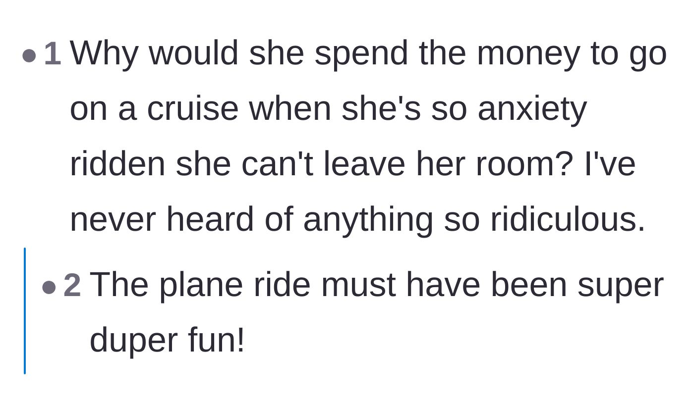 Comment thread 2 - Users pointing out the absurdity of paying for a cruise only to stay locked inside a tiny cabin.