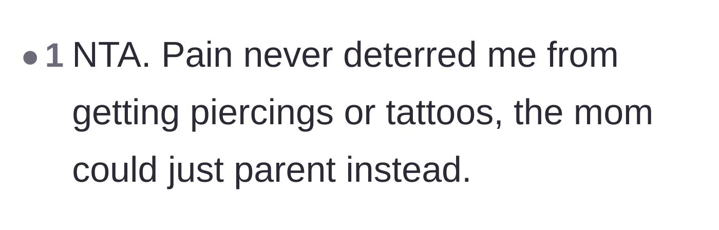 Comment thread 6 - A reader pointing out that the threat of physical pain rarely stops a determined teenager