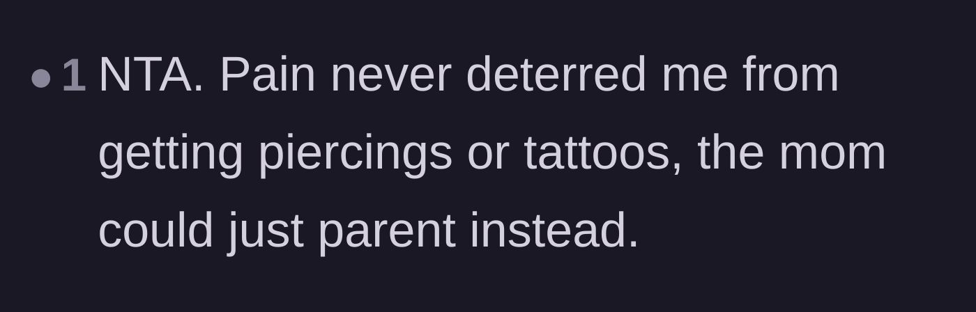 Comment thread 6 - A reader pointing out that the threat of physical pain rarely stops a determined teenager