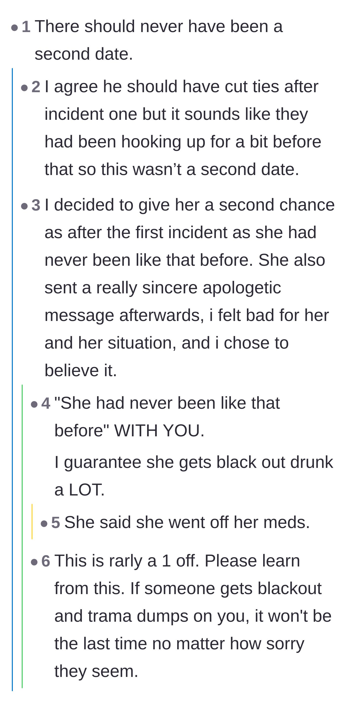 Comment thread 2 - Readers discussing why giving a second chance after an extreme emotional outburst is often a painful mistake.