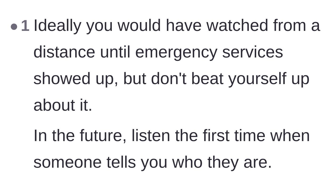 Comment thread 4 - Advice gently suggesting he could have watched from afar, while ultimately absolving him of his heavy guilt.