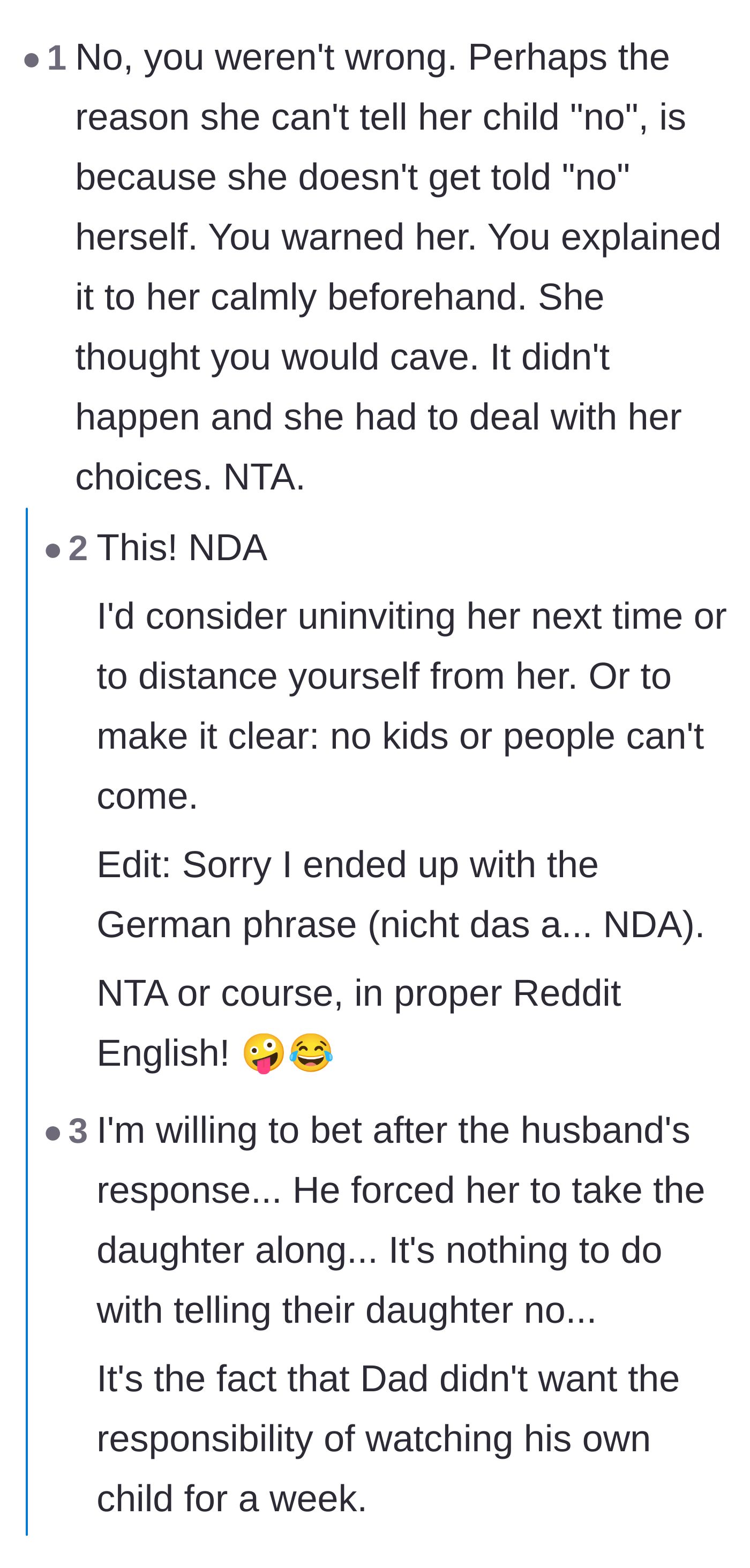 Comment thread 2 - A psychological theory about the mother's own lack of boundaries and the fiancé's ulterior motives