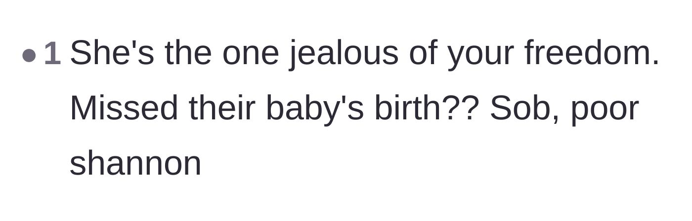 Comment thread 2 - Highlighting the tragic reality of a husband who skips his own child's birth.