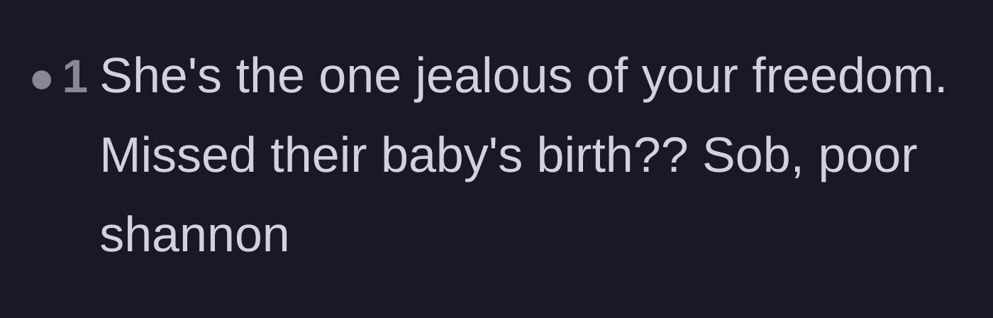 Comment thread 2 - Highlighting the tragic reality of a husband who skips his own child's birth.