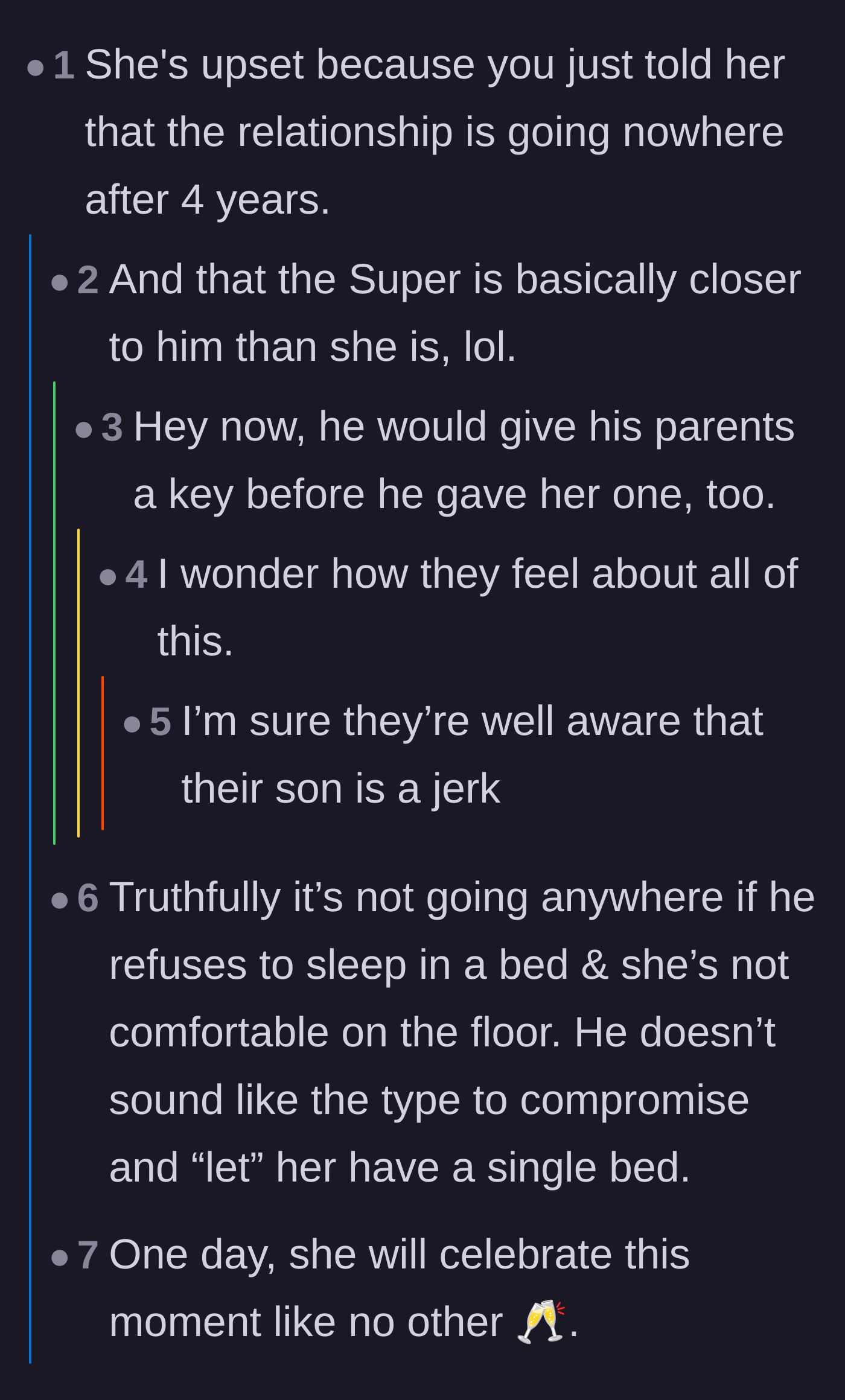 Comment thread 2 - Commenters expressing shock that the boyfriend trusts his parents and the building superintendent more than his long-term girlfriend.