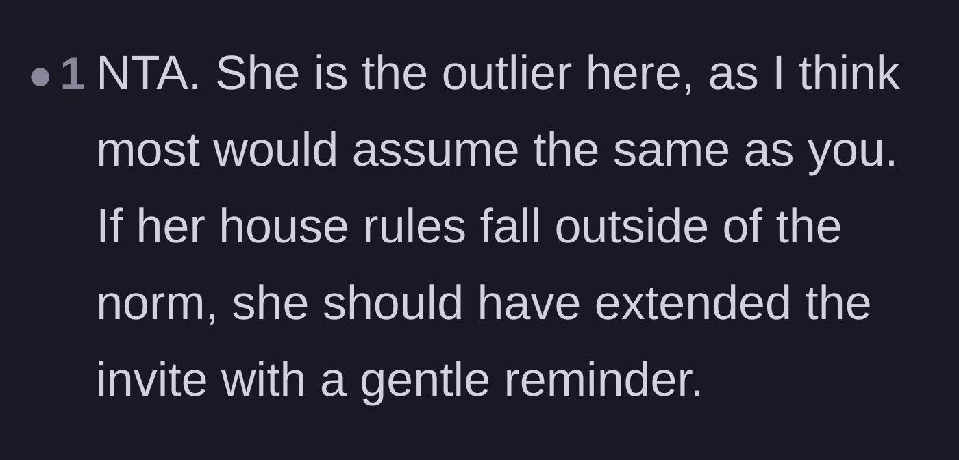 Comment thread 6 - Comment pointing out that the host is the outlier and should have sent a reminder