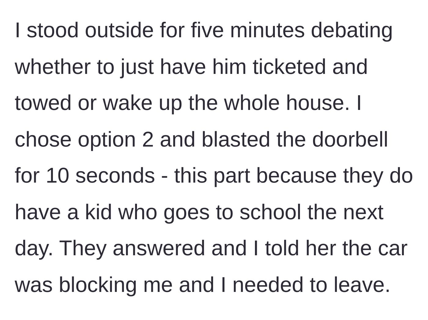 Story part 3 - A person standing outside a duplex door, aggressively ringing the doorbell in the middle of the night.