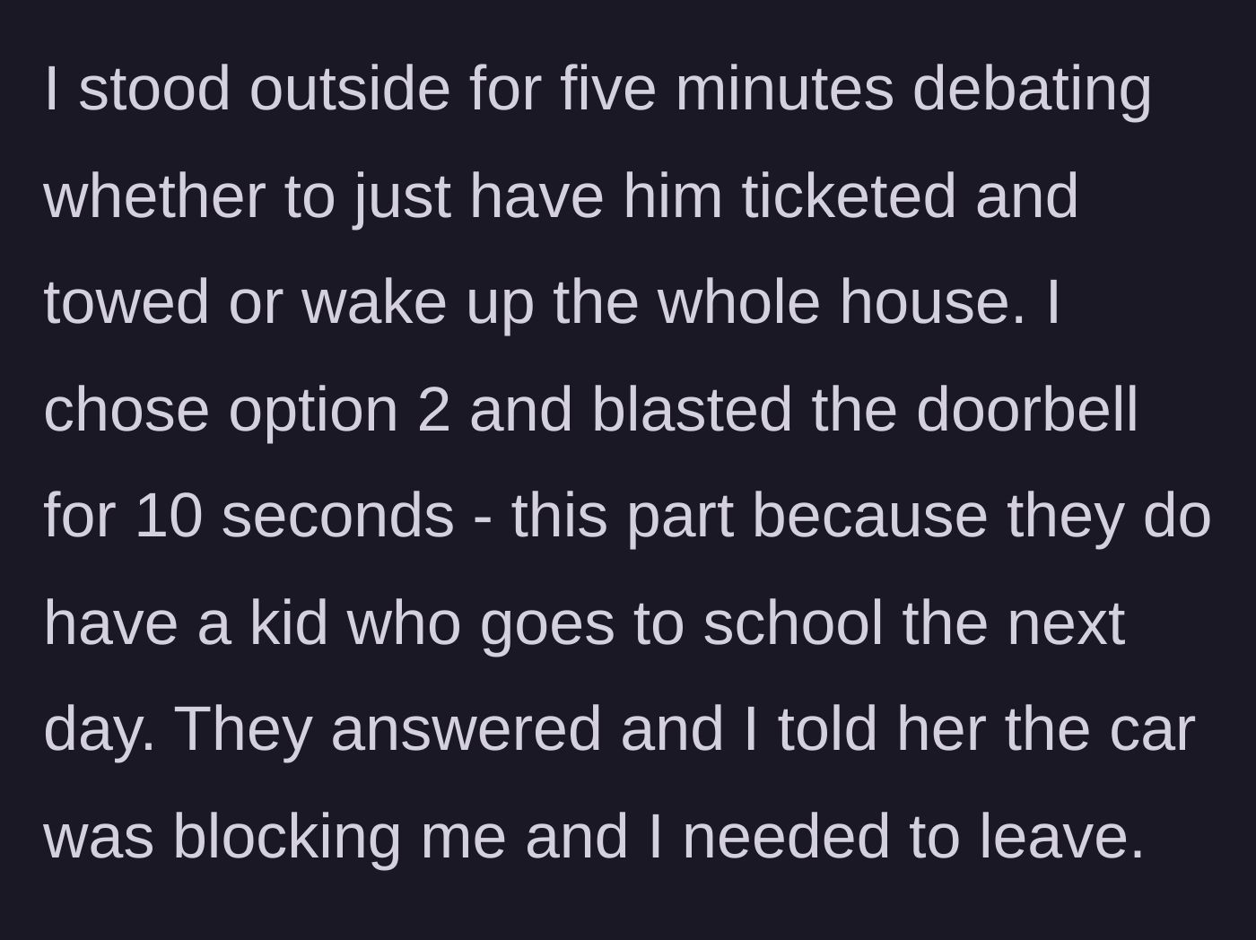 Story part 3 - A person standing outside a duplex door, aggressively ringing the doorbell in the middle of the night.