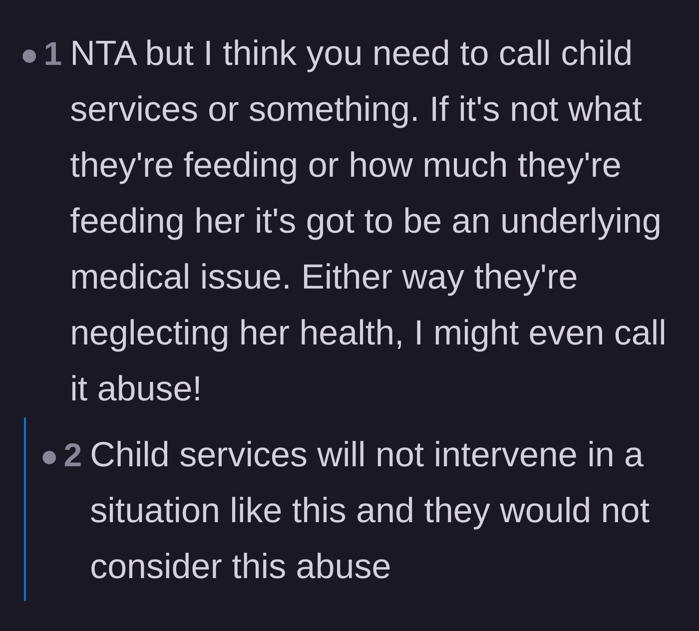 Comment thread 5 - Debate over whether the parents' actions constitute abuse and if Child Protective Services should intervene.