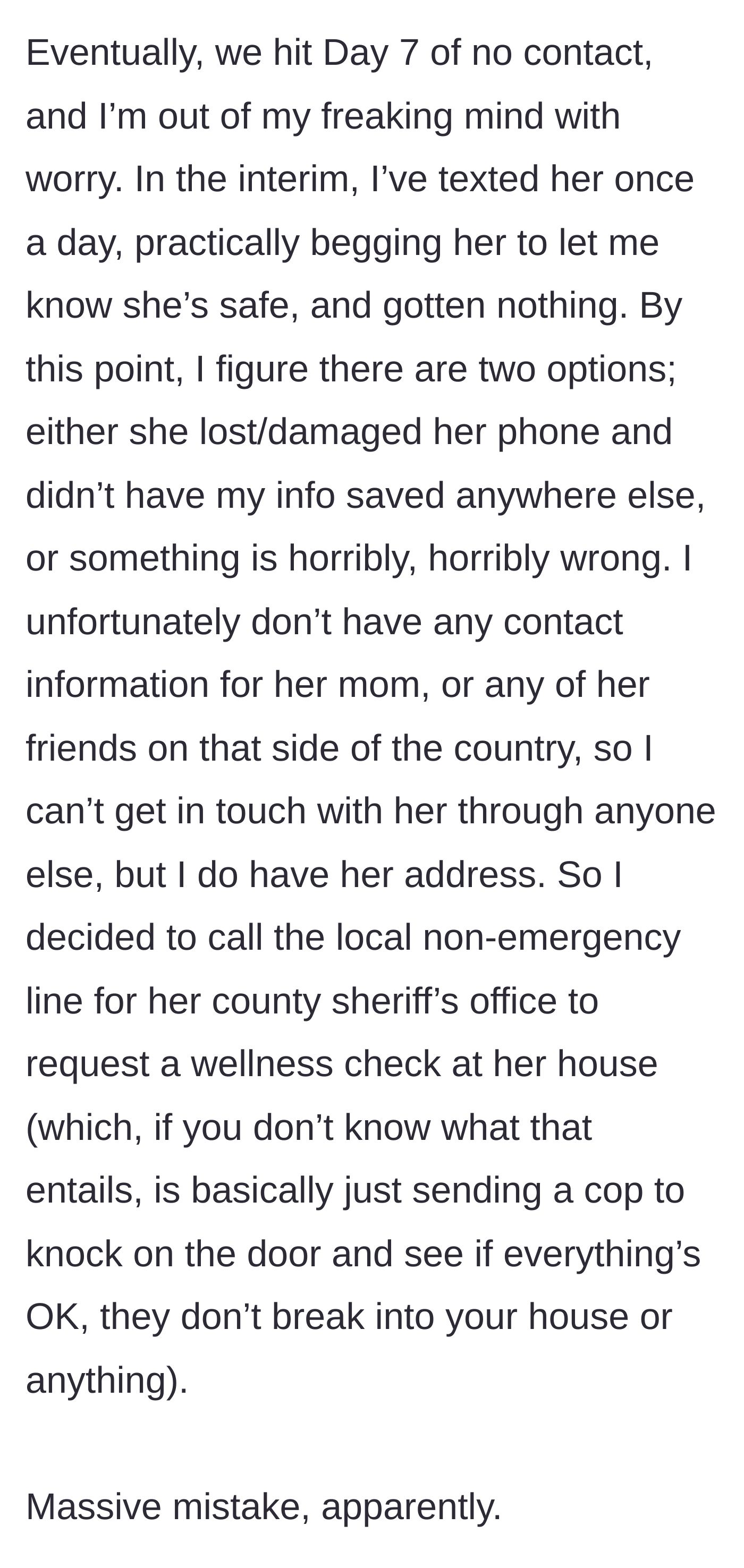 Story part 5 - A terrified man making a nervous phone call to a non-emergency police dispatcher.