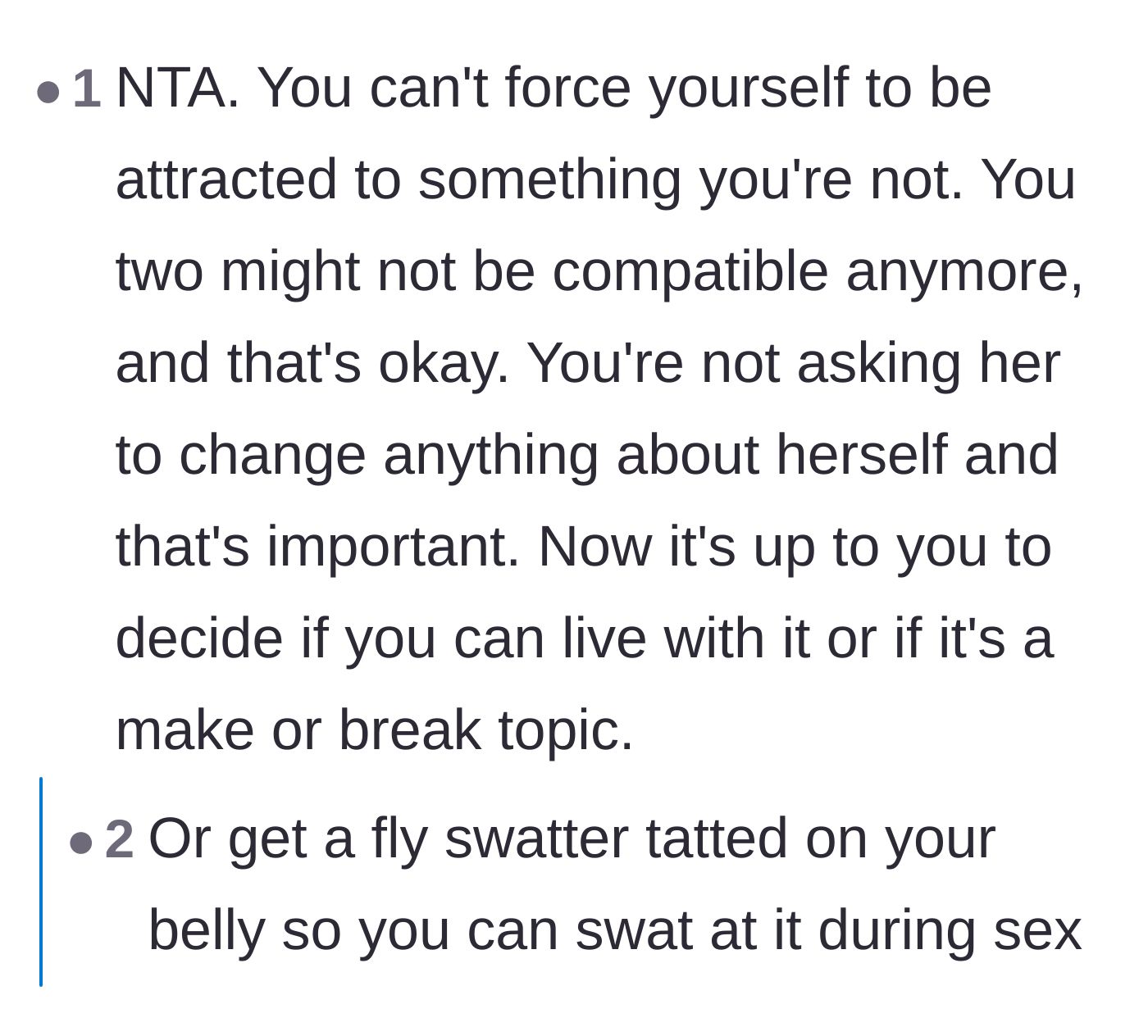 Comment thread 4 - A heavy discussion about forced attraction, featuring a heartbreaking anecdote about trauma, facial reconstruction, and the inescapable memory of a partner's horrified reaction.